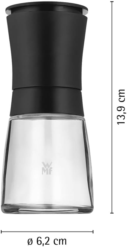 WMF Spice Grinder with Ceramic Grinder - Manual Chilli, Pepper and Salt Mill Made of Plastic and Glass, Adjustable Grinding Strength, Durable and Hygienic, Good Kitchen Aid for Fresh Spices
