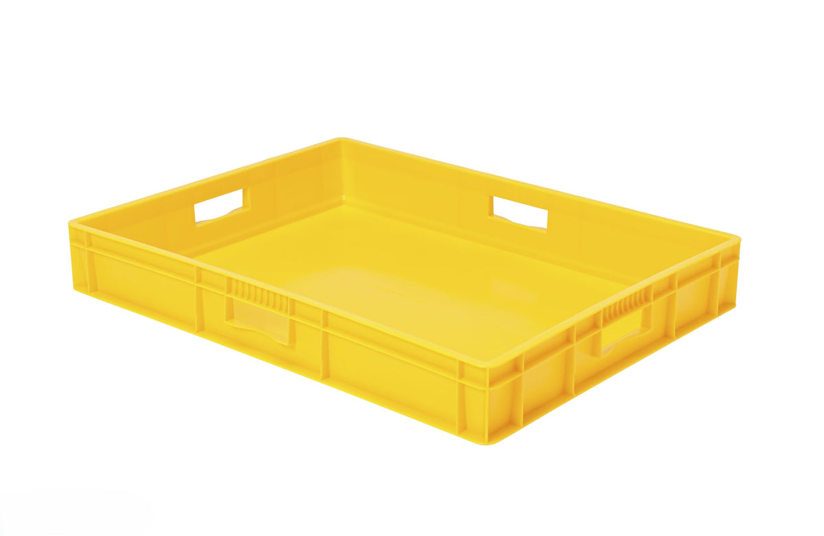 1a-TopStore Euro Container, Stacking Box, Storage Container, Plastic and Transport Box, Over 23 Sizes, Many Colours, Food-Safe & Made of Robust PP (Grey, 40 x 30 x 7.5 cm)