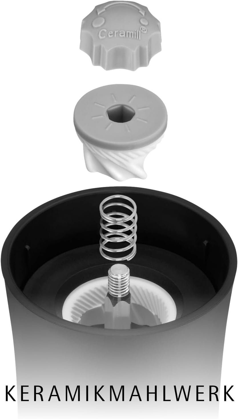 WMF Spice Grinder with Ceramic Grinder - Manual Chilli, Pepper and Salt Mill Made of Plastic and Glass, Adjustable Grinding Strength, Durable and Hygienic, Good Kitchen Aid for Fresh Spices