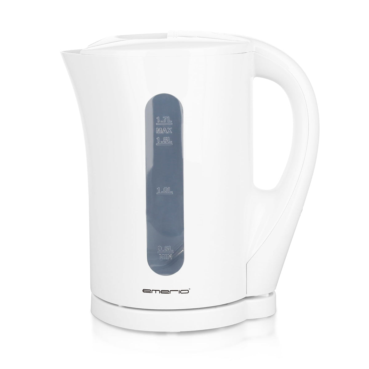 Emerio WK-119988 Glass Kettle, 1.7 Litre, 2200 Watt, LED Interior Lighting, 360 ° Base, Silver