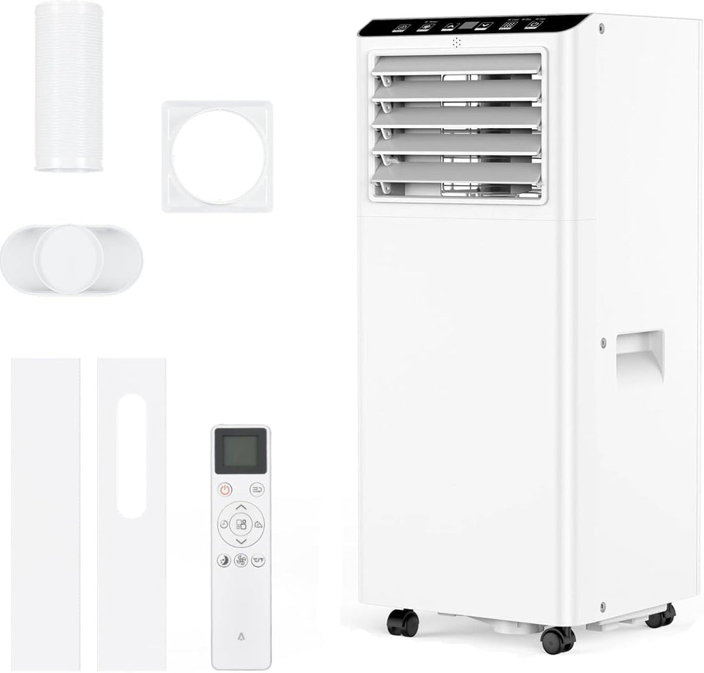 Quiet 4-in-1 Mobile Air Conditioner 12000 BTU | Cooling/Ventilating/Dehumidification/Follow-Me | For Rooms Up to 43-51㎡ Exhaust Hose + Digital Display + Remote Control + 24-Hour Timer