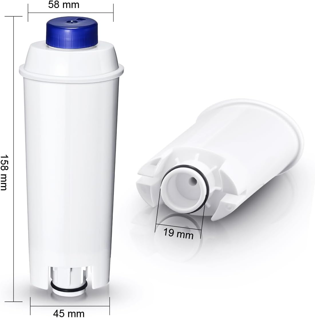 Replacement for Delonghi Water Filter (DLSC002), Compatible with Fully Automatic Coffee Machines, ECAM Series, Dinamica, Magnifica & Magnifica S/Evo, ETAM Autentica, Eletta Explorer, Prima Donna, Rivelia, Esam.