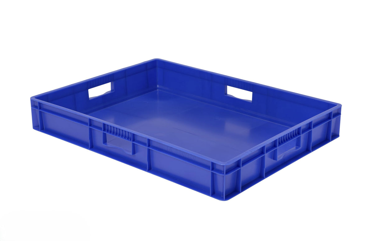1a-TopStore Euro Container, Stacking Box, Storage Container, Plastic and Transport Box, Over 23 Sizes, Many Colours, Food-Safe & Made of Robust PP (Grey, 40 x 30 x 7.5 cm)