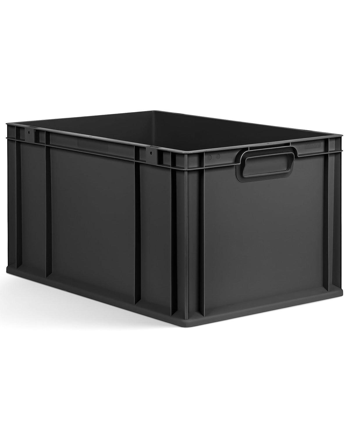 aidB Eurobox NextGen 2.0 Cycle - 400 x 300 x 220 mm - 20L Recycled Material Storage Box - Stackable Storage Box in Anthracite - Closed Handles - Industrial Quality - Includes Blue Colour Clips
