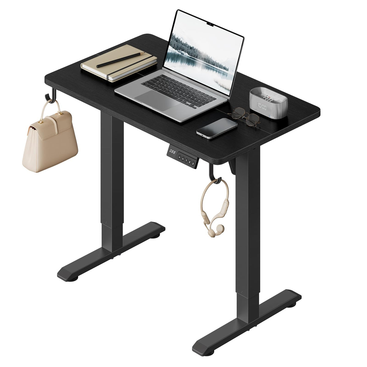 WOLTU Height-Adjustable Electric Desk with Memory Function & Collision Protection, 80 kg Load Capacity, Quiet, Computer Desk for Home Office, Study, 80 x 48 cm, White