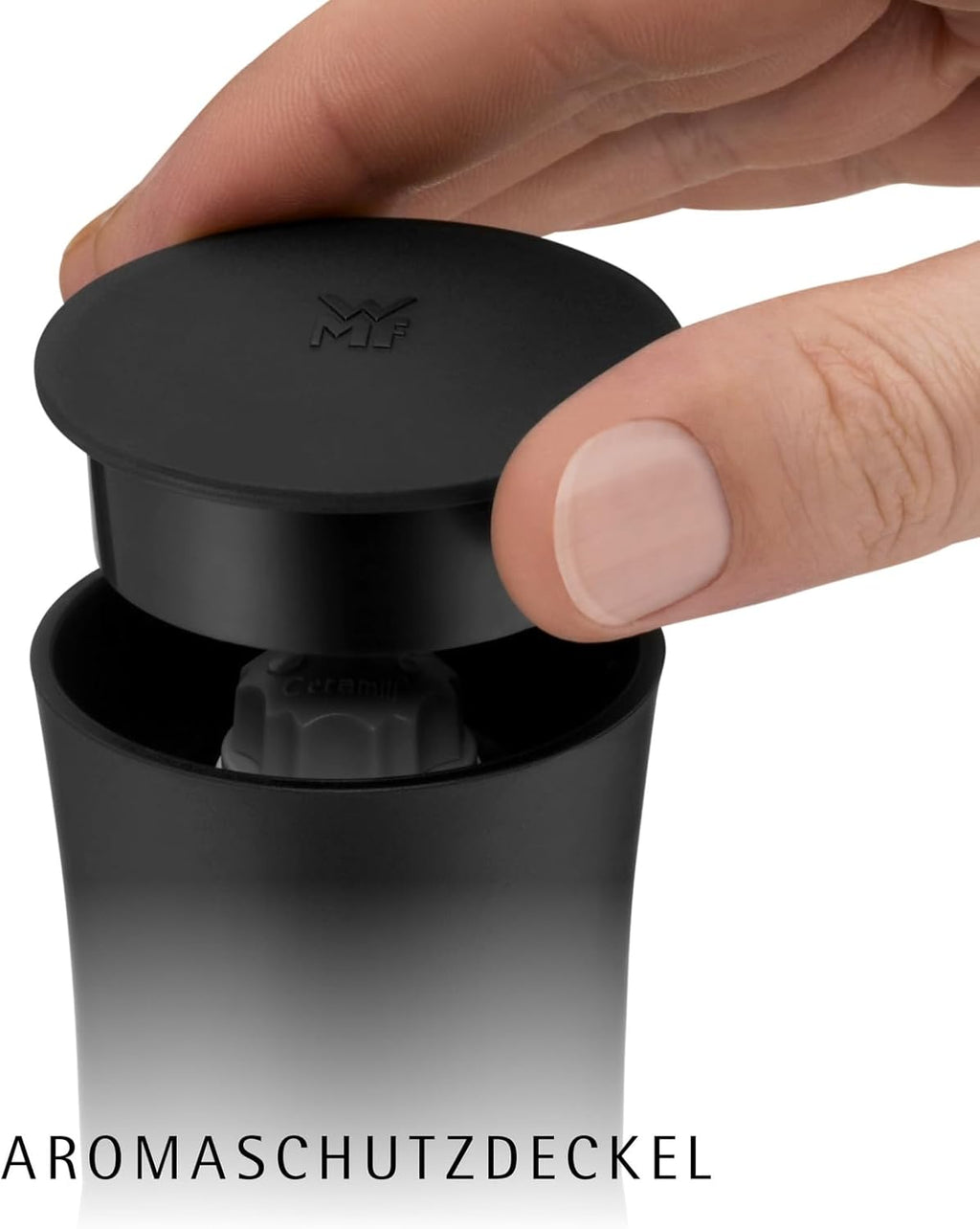 WMF Spice Grinder with Ceramic Grinder - Manual Chilli, Pepper and Salt Mill Made of Plastic and Glass, Adjustable Grinding Strength, Durable and Hygienic, Good Kitchen Aid for Fresh Spices