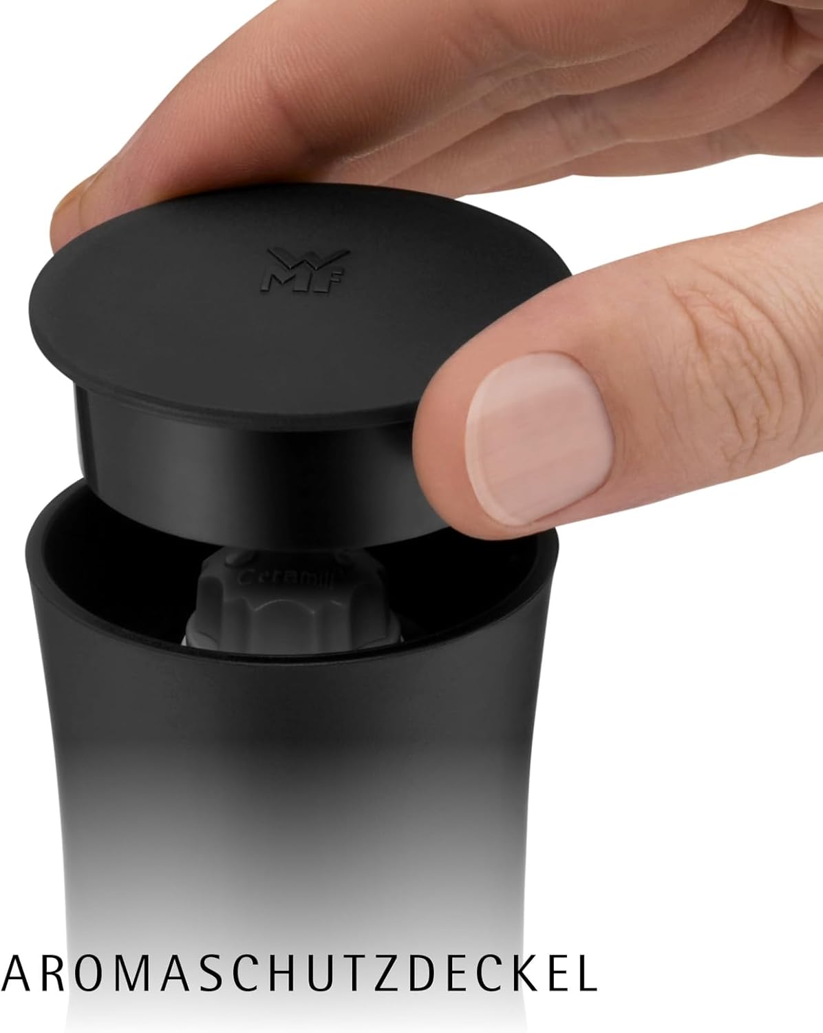 WMF Spice Grinder with Ceramic Grinder - Manual Chilli, Pepper and Salt Mill Made of Plastic and Glass, Adjustable Grinding Strength, Durable and Hygienic, Good Kitchen Aid for Fresh Spices