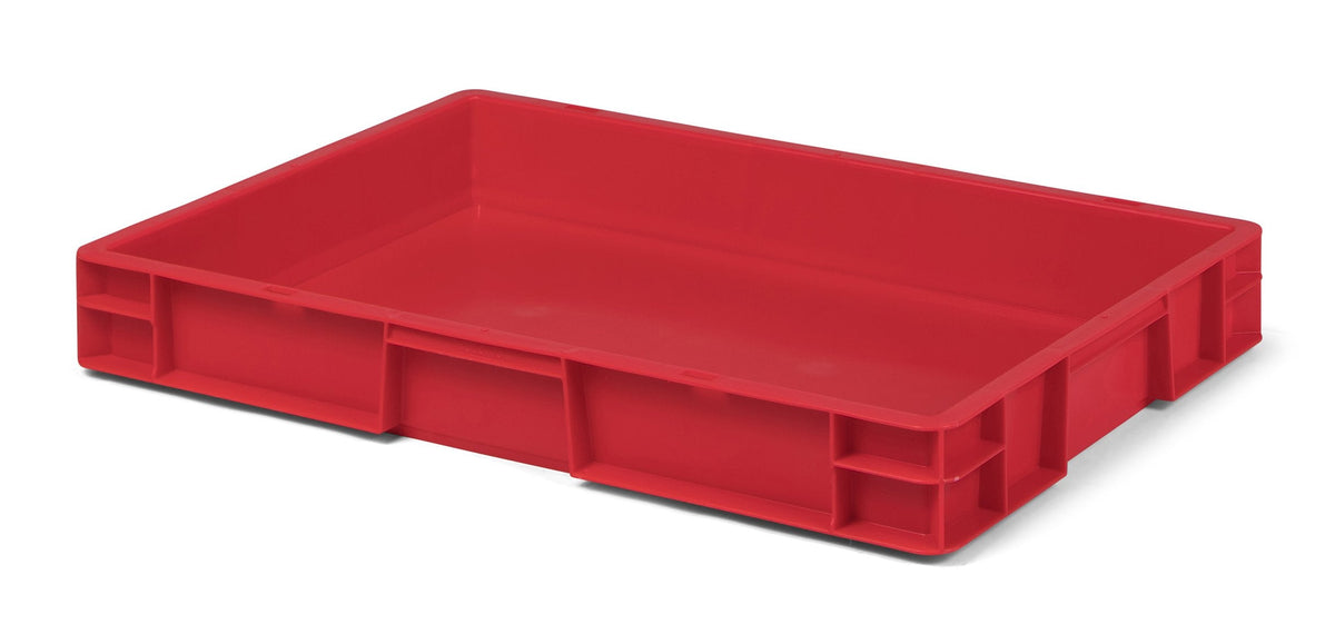1a-TopStore Euro Container, Stacking Box, Storage Container, Plastic and Transport Box, Over 23 Sizes, Many Colours, Food-Safe & Made of Robust PP (Grey, 40 x 30 x 7.5 cm)
