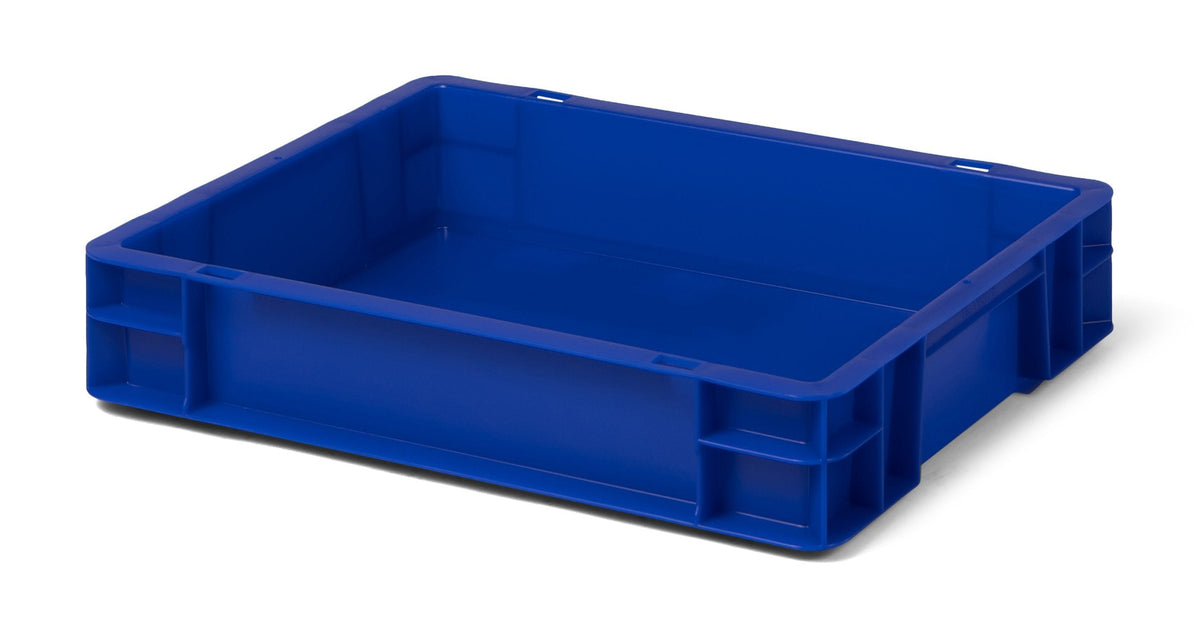 1a-TopStore Euro Container, Stacking Box, Storage Container, Plastic and Transport Box, Over 23 Sizes, Many Colours, Food-Safe & Made of Robust PP (Grey, 40 x 30 x 7.5 cm)