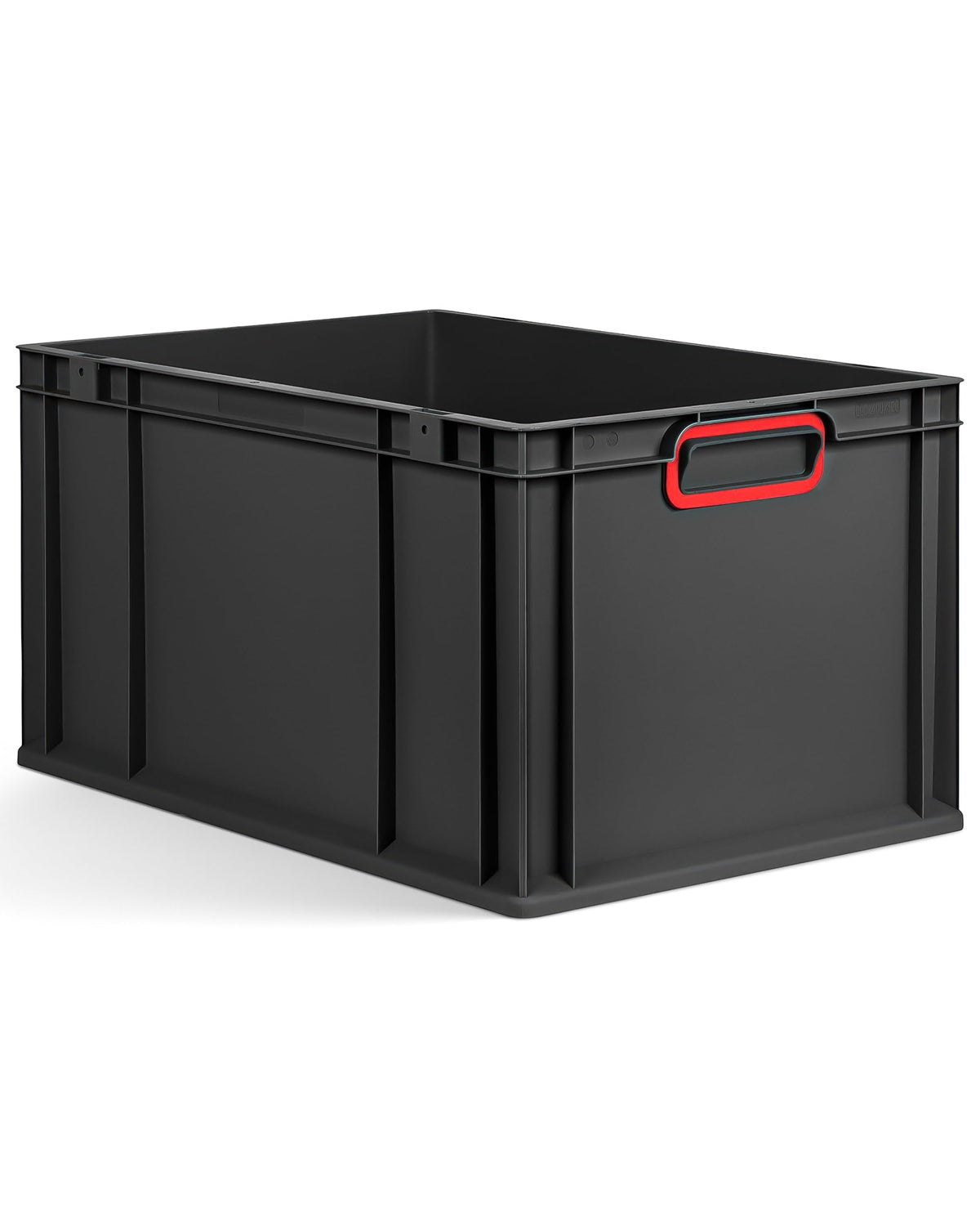 aidB Eurobox NextGen 2.0 Cycle - 400 x 300 x 220 mm - 20L Recycled Material Storage Box - Stackable Storage Box in Anthracite - Closed Handles - Industrial Quality - Includes Blue Colour Clips