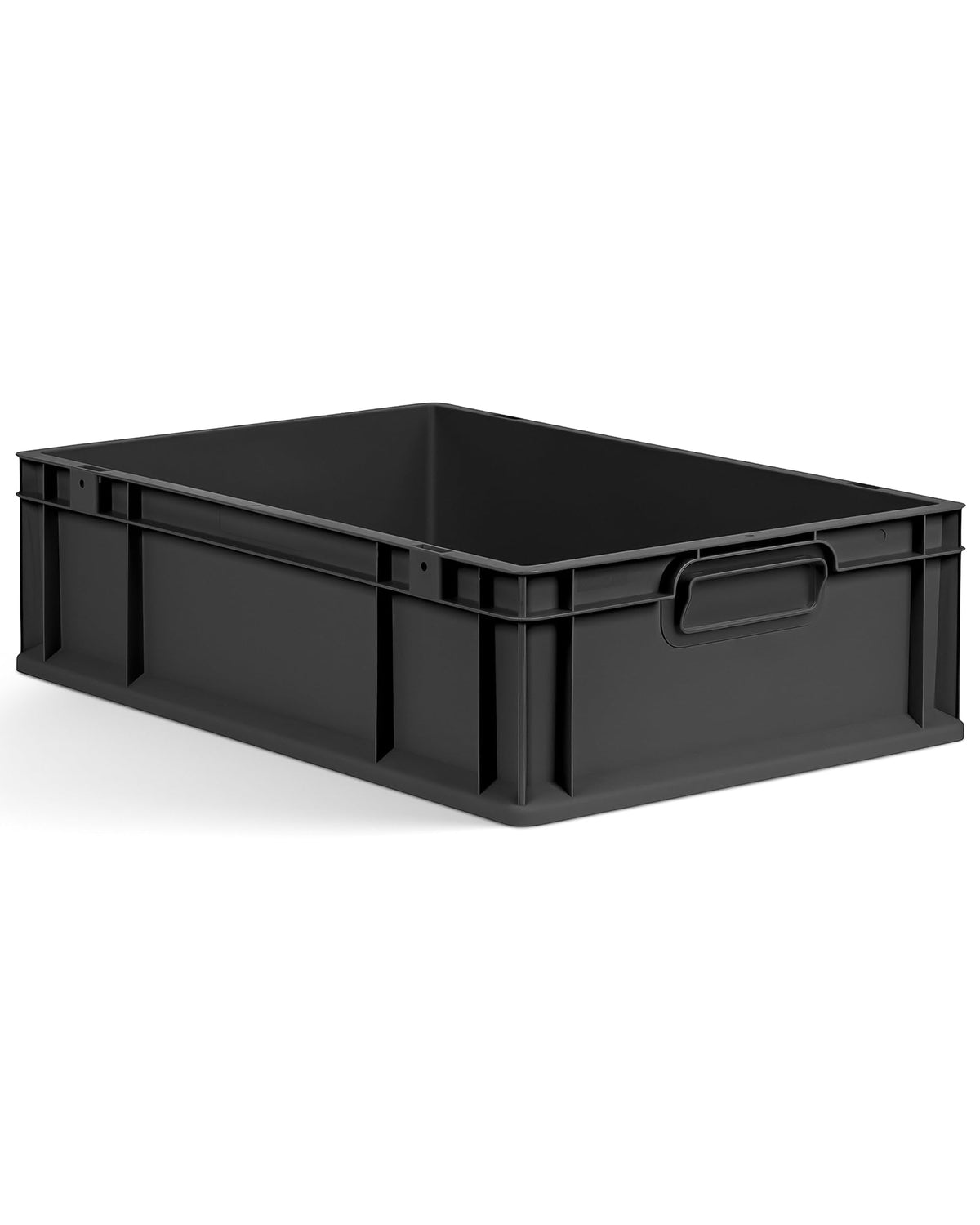 aidB Eurobox NextGen 2.0 Cycle - 400 x 300 x 220 mm - 20L Recycled Material Storage Box - Stackable Storage Box in Anthracite - Closed Handles - Industrial Quality - Includes Blue Colour Clips