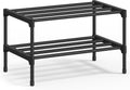 SONGMICS Shoe Rack 2 Tier Shoe Rack Narrow Shoe Organizer Metal Hallway Living Room Wardrobe Space Saving Stackable 30x45x31cm Black LSA112BH01