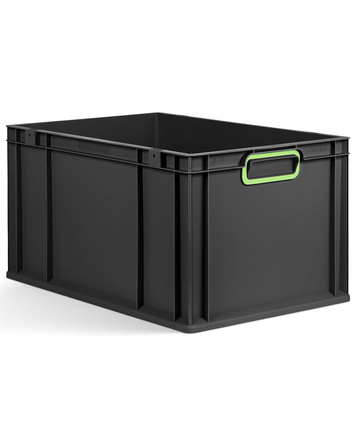 aidB Eurobox NextGen 2.0 Cycle - 400 x 300 x 220 mm - 20L Recycled Material Storage Box - Stackable Storage Box in Anthracite - Closed Handles - Industrial Quality - Includes Blue Colour Clips
