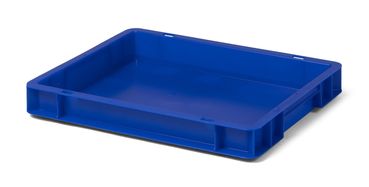 1a-TopStore Euro Container, Stacking Box, Storage Container, Plastic and Transport Box, Over 23 Sizes, Many Colours, Food-Safe & Made of Robust PP (Grey, 40 x 30 x 7.5 cm)