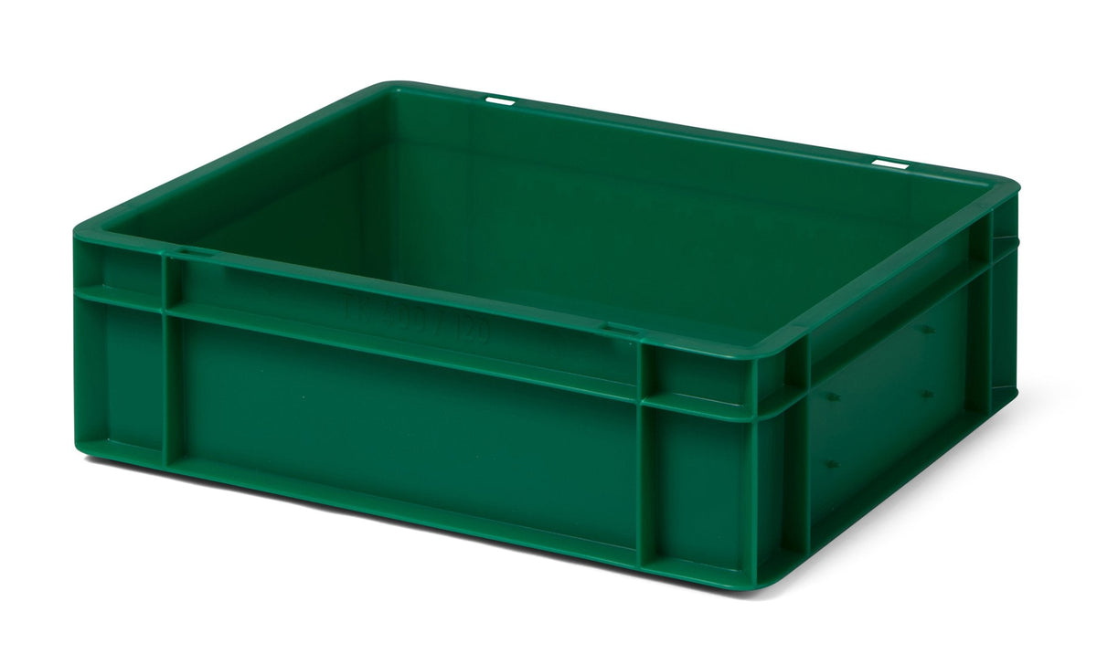 1a-TopStore Euro Container, Stacking Box, Storage Container, Plastic and Transport Box, Over 23 Sizes, Many Colours, Food-Safe & Made of Robust PP (Grey, 40 x 30 x 7.5 cm)