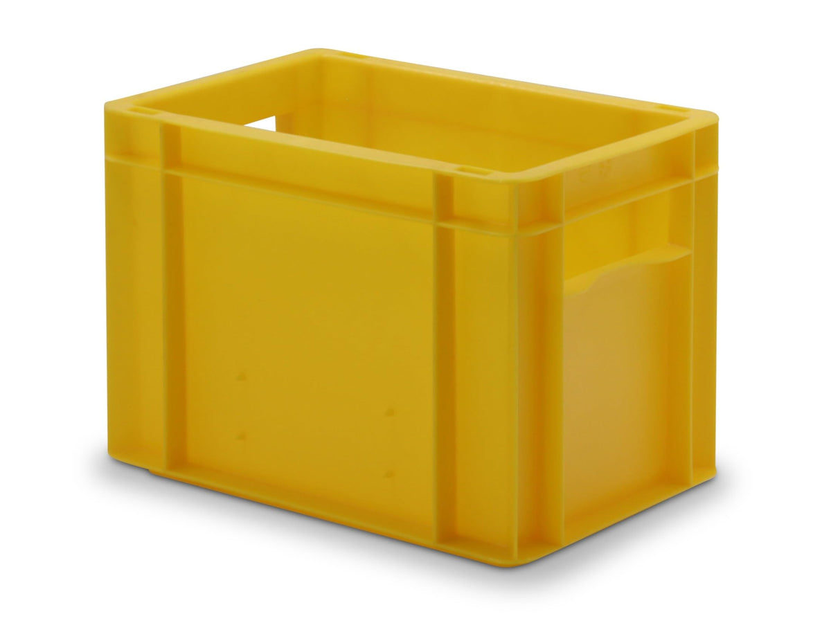 1a-TopStore Euro Container, Stacking Box, Storage Container, Plastic and Transport Box, Over 23 Sizes, Many Colours, Food-Safe & Made of Robust PP (Grey, 40 x 30 x 7.5 cm)