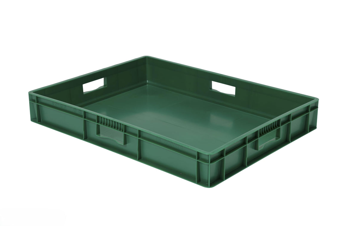 1a-TopStore Euro Container, Stacking Box, Storage Container, Plastic and Transport Box, Over 23 Sizes, Many Colours, Food-Safe & Made of Robust PP (Grey, 40 x 30 x 7.5 cm)