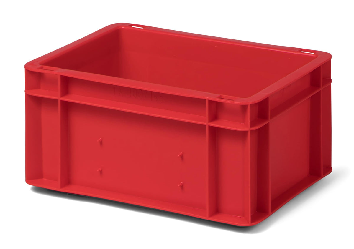 1a-TopStore Euro Container, Stacking Box, Storage Container, Plastic and Transport Box, Over 23 Sizes, Many Colours, Food-Safe & Made of Robust PP (Grey, 40 x 30 x 7.5 cm)