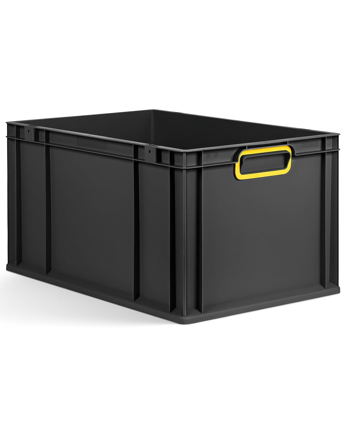 aidB Eurobox NextGen 2.0 Cycle - 400 x 300 x 220 mm - 20L Recycled Material Storage Box - Stackable Storage Box in Anthracite - Closed Handles - Industrial Quality - Includes Blue Colour Clips
