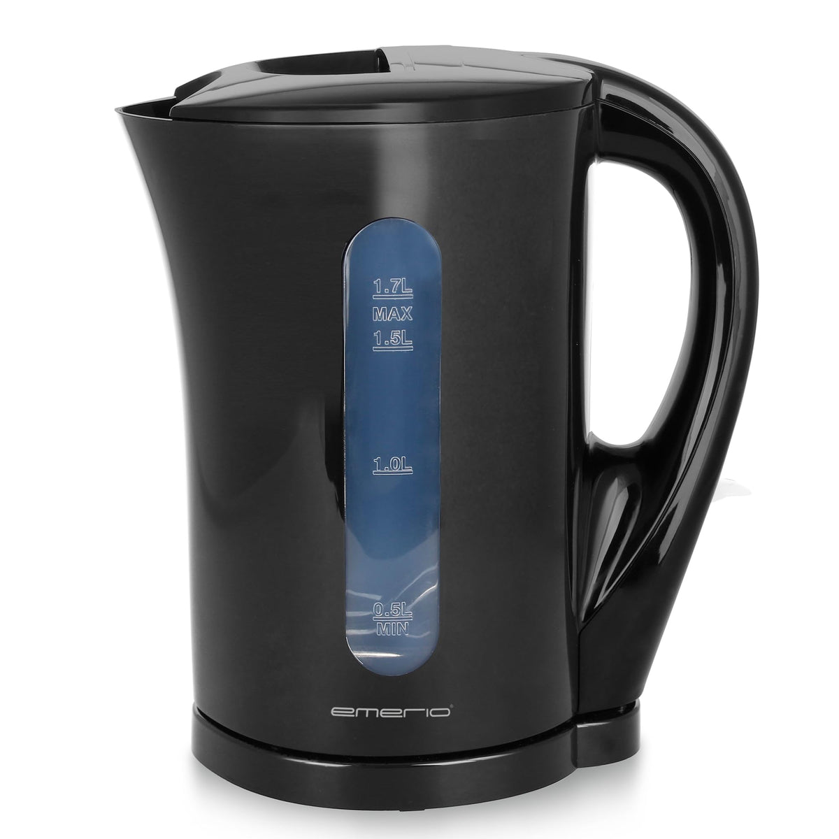 Emerio WK-119988 Glass Kettle, 1.7 Litre, 2200 Watt, LED Interior Lighting, 360 ° Base, Silver