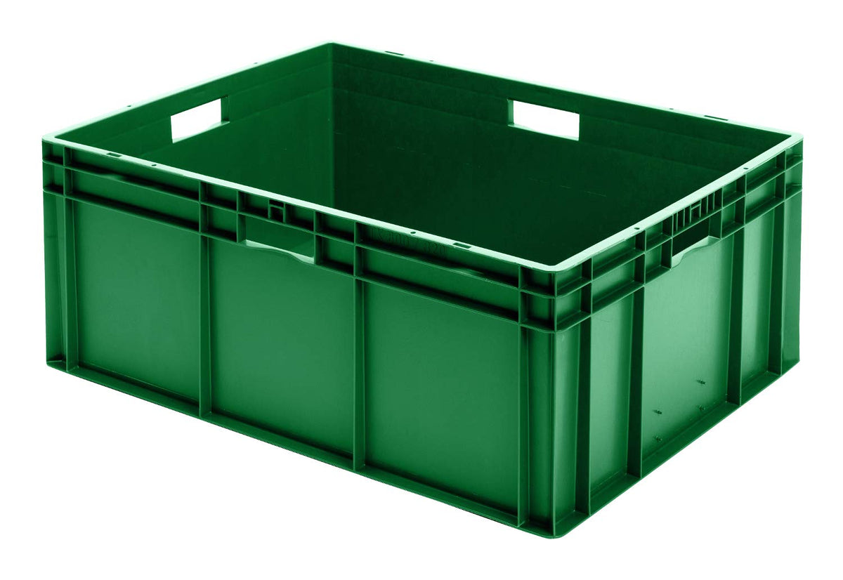 1a-TopStore Euro Container, Stacking Box, Storage Container, Plastic and Transport Box, Over 23 Sizes, Many Colours, Food-Safe & Made of Robust PP (Grey, 40 x 30 x 7.5 cm)
