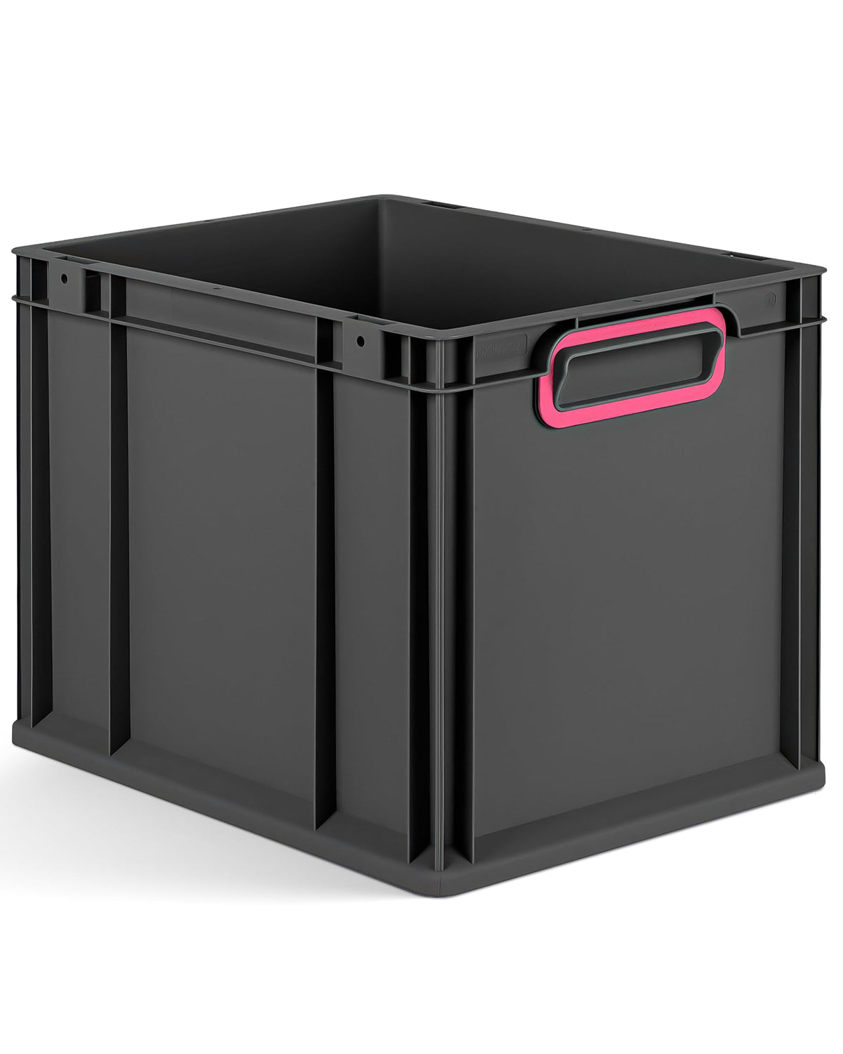 aidB Eurobox NextGen 2.0 Cycle - 400 x 300 x 220 mm - 20L Recycled Material Storage Box - Stackable Storage Box in Anthracite - Closed Handles - Industrial Quality - Includes Blue Colour Clips