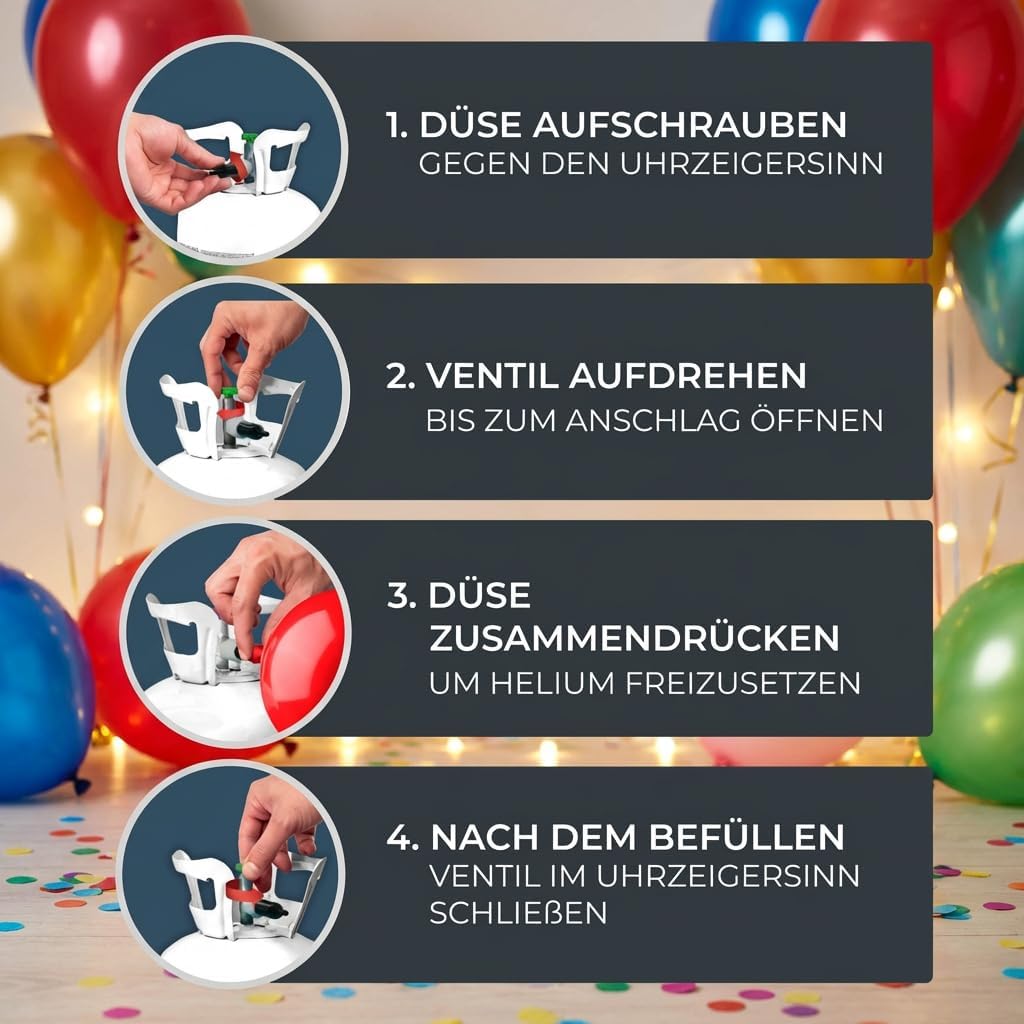 Magnum Balloon Gas [Holds 50 Balloons] - Helium Balloon Gas for up to [50 Balloons] - Balloon Gas - Helium Gas Bottle XXL (up to 50 Balloons)