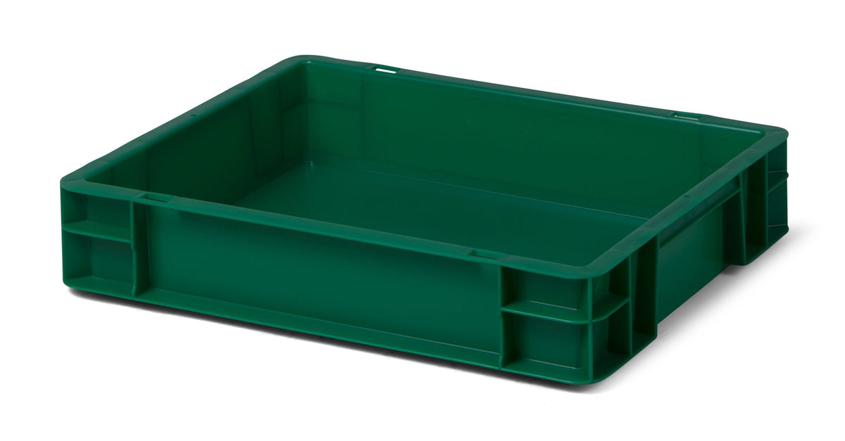 1a-TopStore Euro Container, Stacking Box, Storage Container, Plastic and Transport Box, Over 23 Sizes, Many Colours, Food-Safe & Made of Robust PP (Grey, 40 x 30 x 7.5 cm)