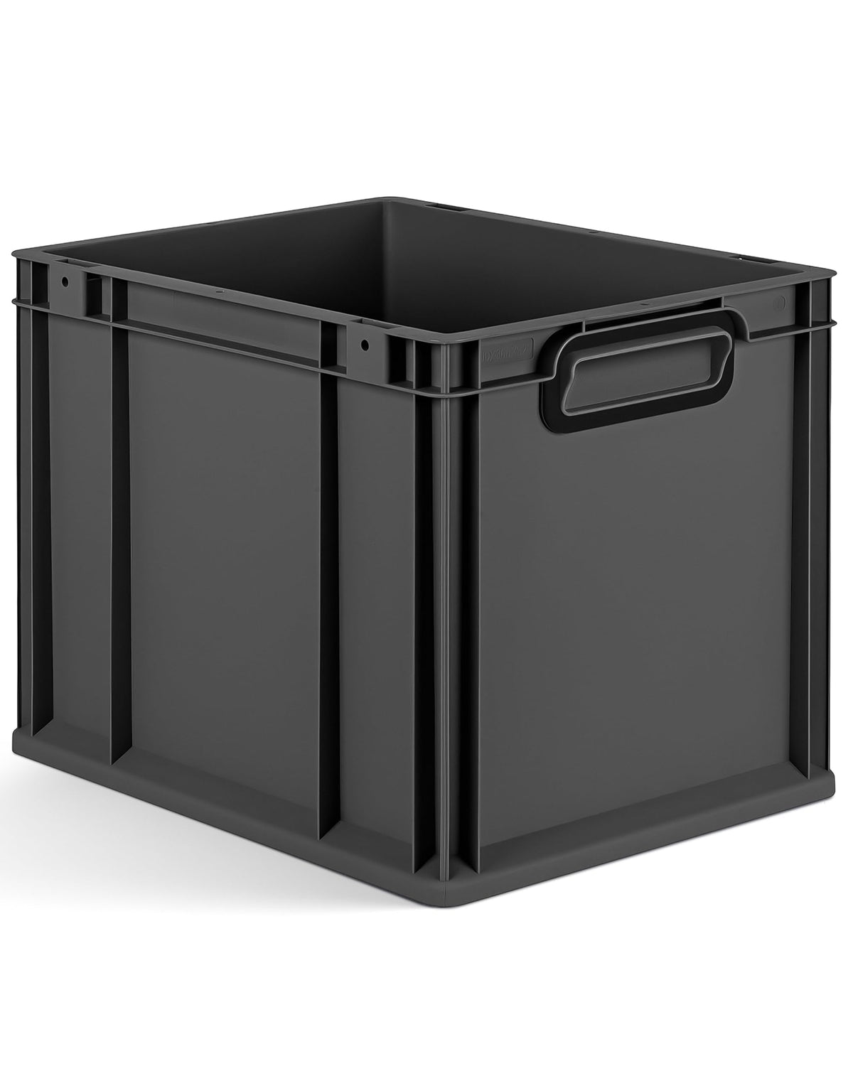 aidB Eurobox NextGen 2.0 Cycle - 400 x 300 x 220 mm - 20L Recycled Material Storage Box - Stackable Storage Box in Anthracite - Closed Handles - Industrial Quality - Includes Blue Colour Clips