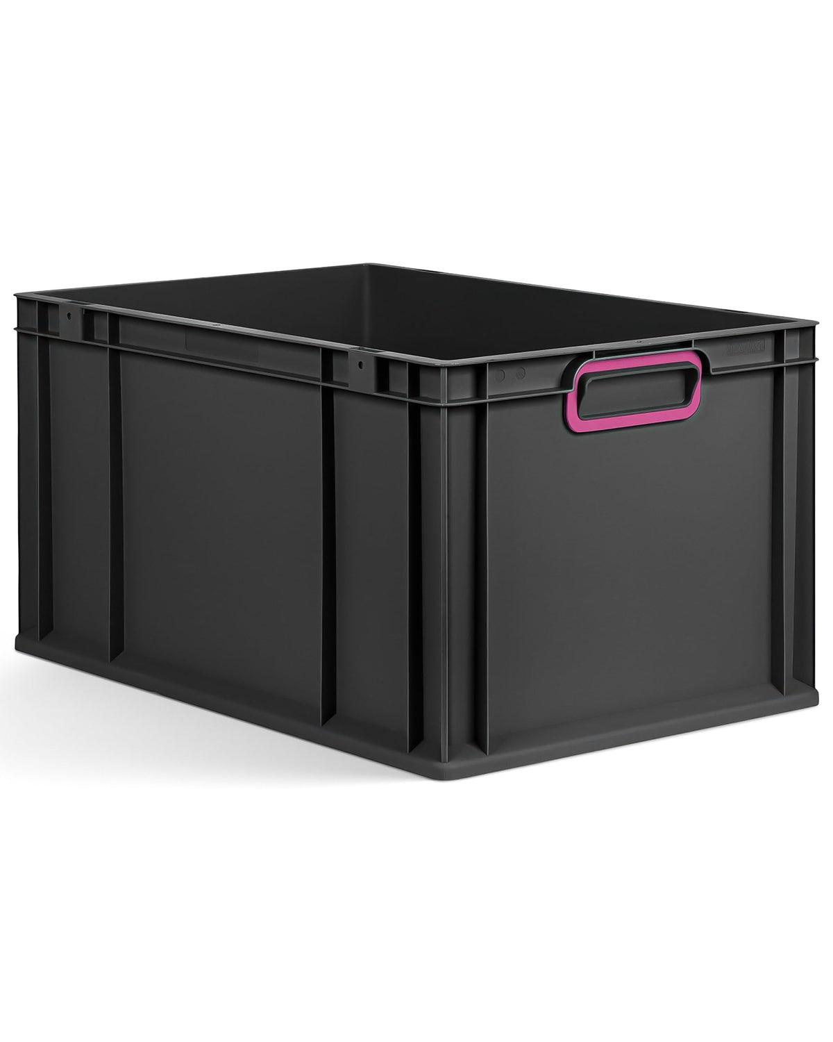 aidB Eurobox NextGen 2.0 Cycle - 400 x 300 x 220 mm - 20L Recycled Material Storage Box - Stackable Storage Box in Anthracite - Closed Handles - Industrial Quality - Includes Blue Colour Clips