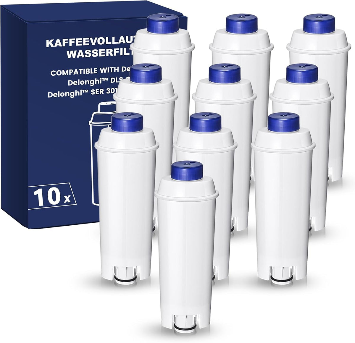 Replacement for Delonghi Water Filter (DLSC002), Compatible with Fully Automatic Coffee Machines, ECAM Series, Dinamica, Magnifica & Magnifica S/Evo, ETAM Autentica, Eletta Explorer, Prima Donna, Rivelia, Esam.