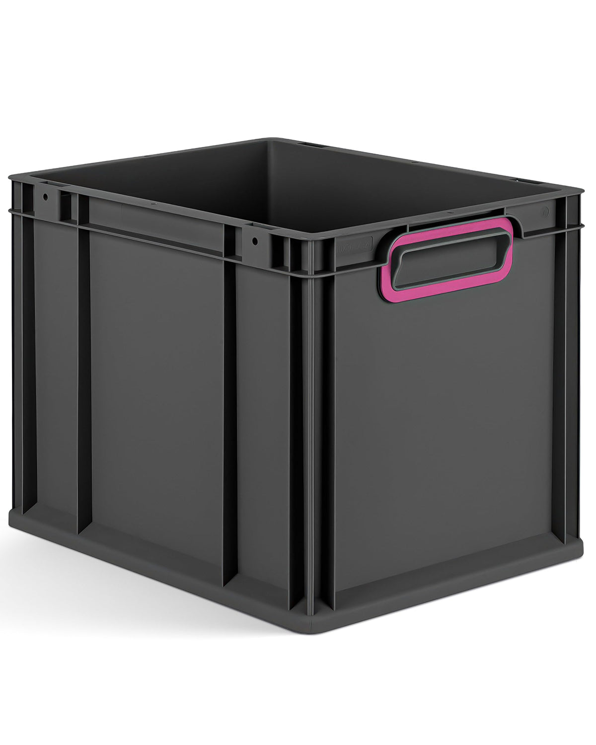 aidB Eurobox NextGen 2.0 Cycle - 400 x 300 x 220 mm - 20L Recycled Material Storage Box - Stackable Storage Box in Anthracite - Closed Handles - Industrial Quality - Includes Blue Colour Clips