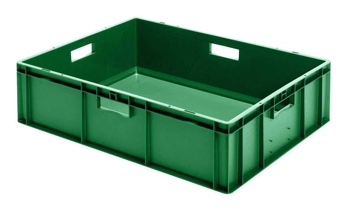 1a-TopStore Euro Container, Stacking Box, Storage Container, Plastic and Transport Box, Over 23 Sizes, Many Colours, Food-Safe & Made of Robust PP (Grey, 40 x 30 x 7.5 cm)