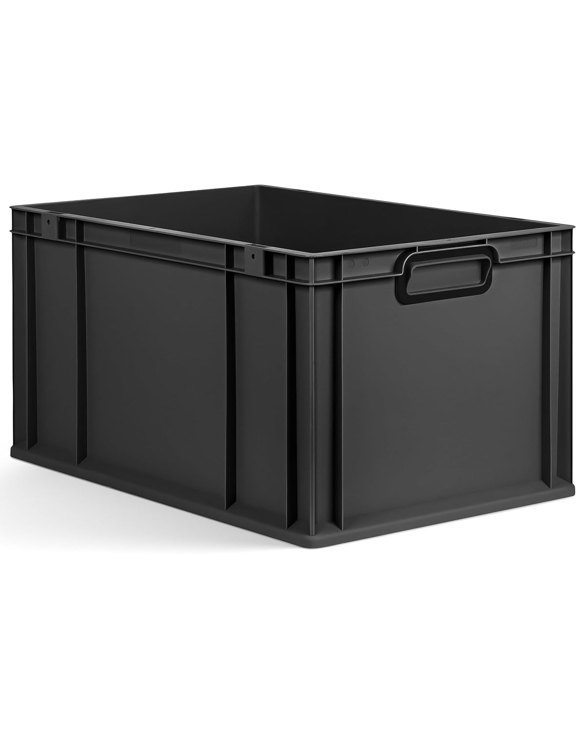 aidB Eurobox NextGen 2.0 Cycle - 400 x 300 x 220 mm - 20L Recycled Material Storage Box - Stackable Storage Box in Anthracite - Closed Handles - Industrial Quality - Includes Blue Colour Clips