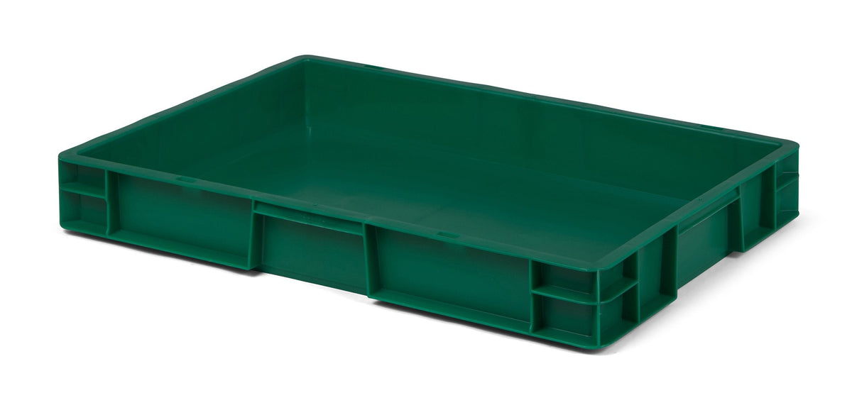 1a-TopStore Euro Container, Stacking Box, Storage Container, Plastic and Transport Box, Over 23 Sizes, Many Colours, Food-Safe & Made of Robust PP (Grey, 40 x 30 x 7.5 cm)