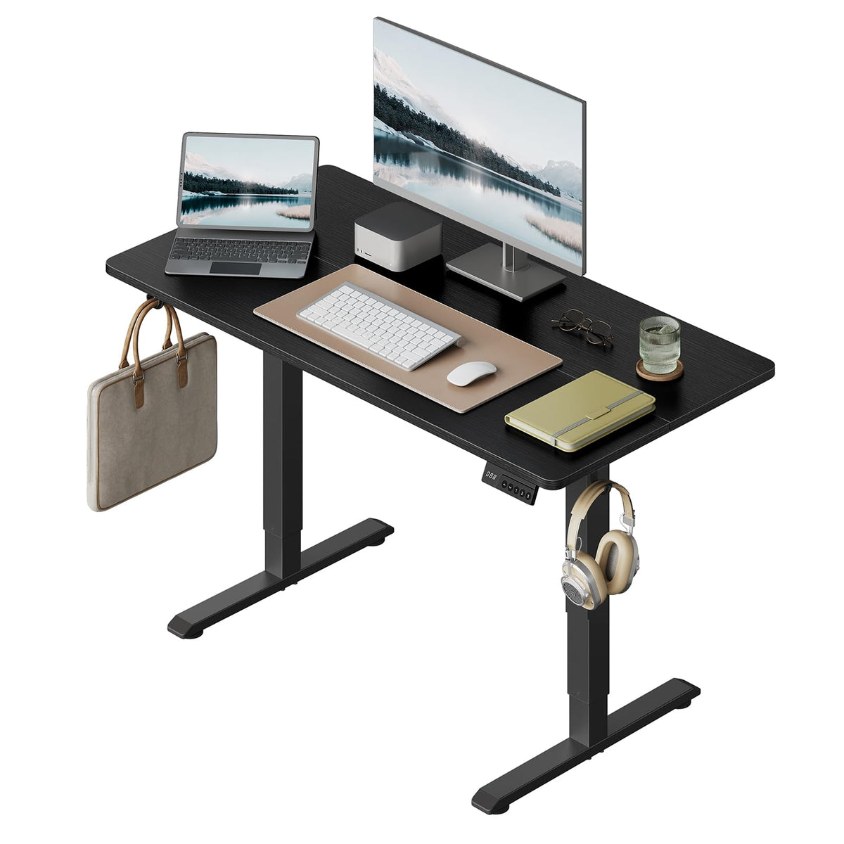 WOLTU Height-Adjustable Electric Desk with Memory Function & Collision Protection, 80 kg Load Capacity, Quiet, Computer Desk for Home Office, Study, 80 x 48 cm, White