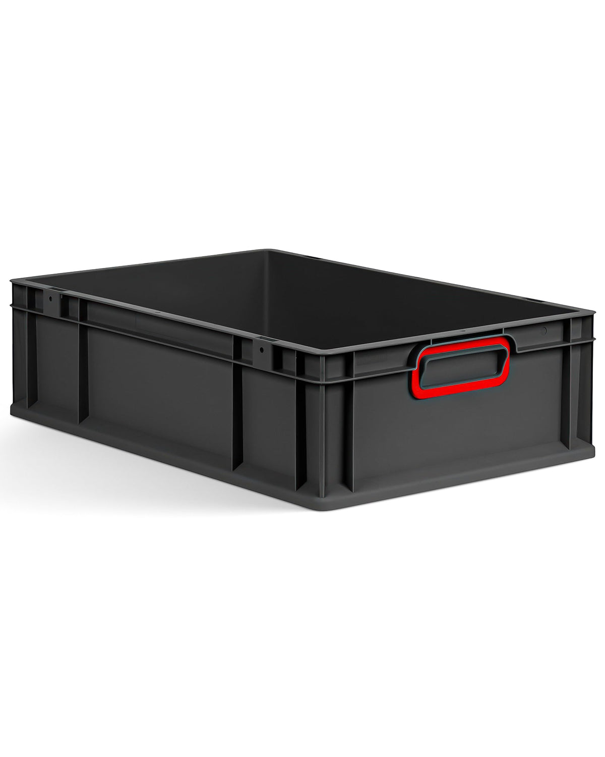 aidB Eurobox NextGen 2.0 Cycle - 400 x 300 x 220 mm - 20L Recycled Material Storage Box - Stackable Storage Box in Anthracite - Closed Handles - Industrial Quality - Includes Blue Colour Clips