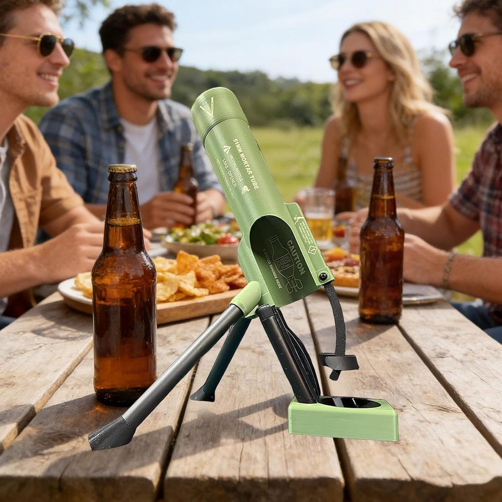 Beer Bottle Opener in Mortar Design, Automatic Bottle Cap Ejection with Push Mechanism, Beer Bottle Mortar Bottle Opener Fun, Funny Beer Mortar, Hands-Free Bottle Opener for Home Bar, Party