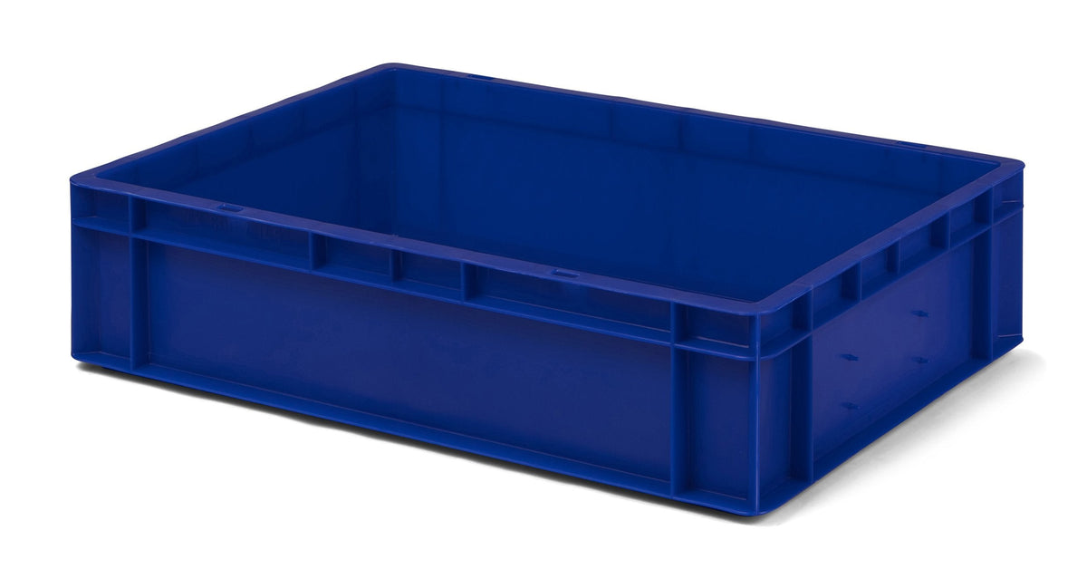 1a-TopStore Euro Container, Stacking Box, Storage Container, Plastic and Transport Box, Over 23 Sizes, Many Colours, Food-Safe & Made of Robust PP (Grey, 40 x 30 x 7.5 cm)