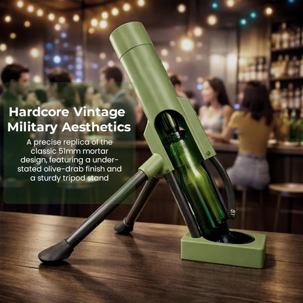Beer Bottle Opener in Mortar Design, Automatic Bottle Cap Ejection with Push Mechanism, Beer Bottle Mortar Bottle Opener Fun, Funny Beer Mortar, Hands-Free Bottle Opener for Home Bar, Party