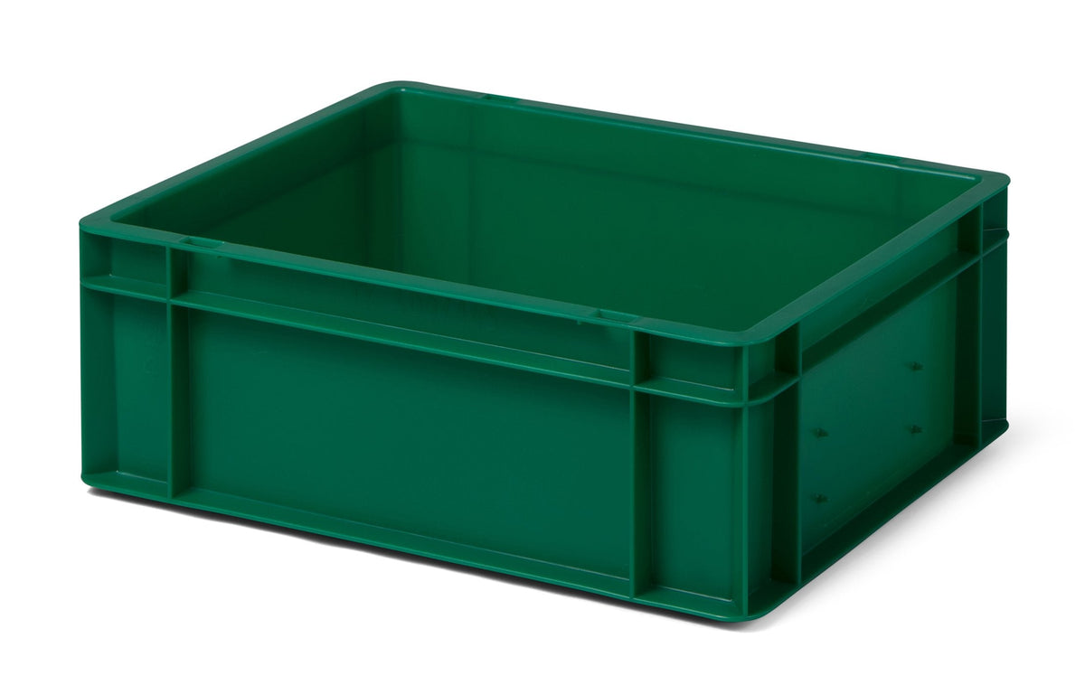 1a-TopStore Euro Container, Stacking Box, Storage Container, Plastic and Transport Box, Over 23 Sizes, Many Colours, Food-Safe & Made of Robust PP (Grey, 40 x 30 x 7.5 cm)