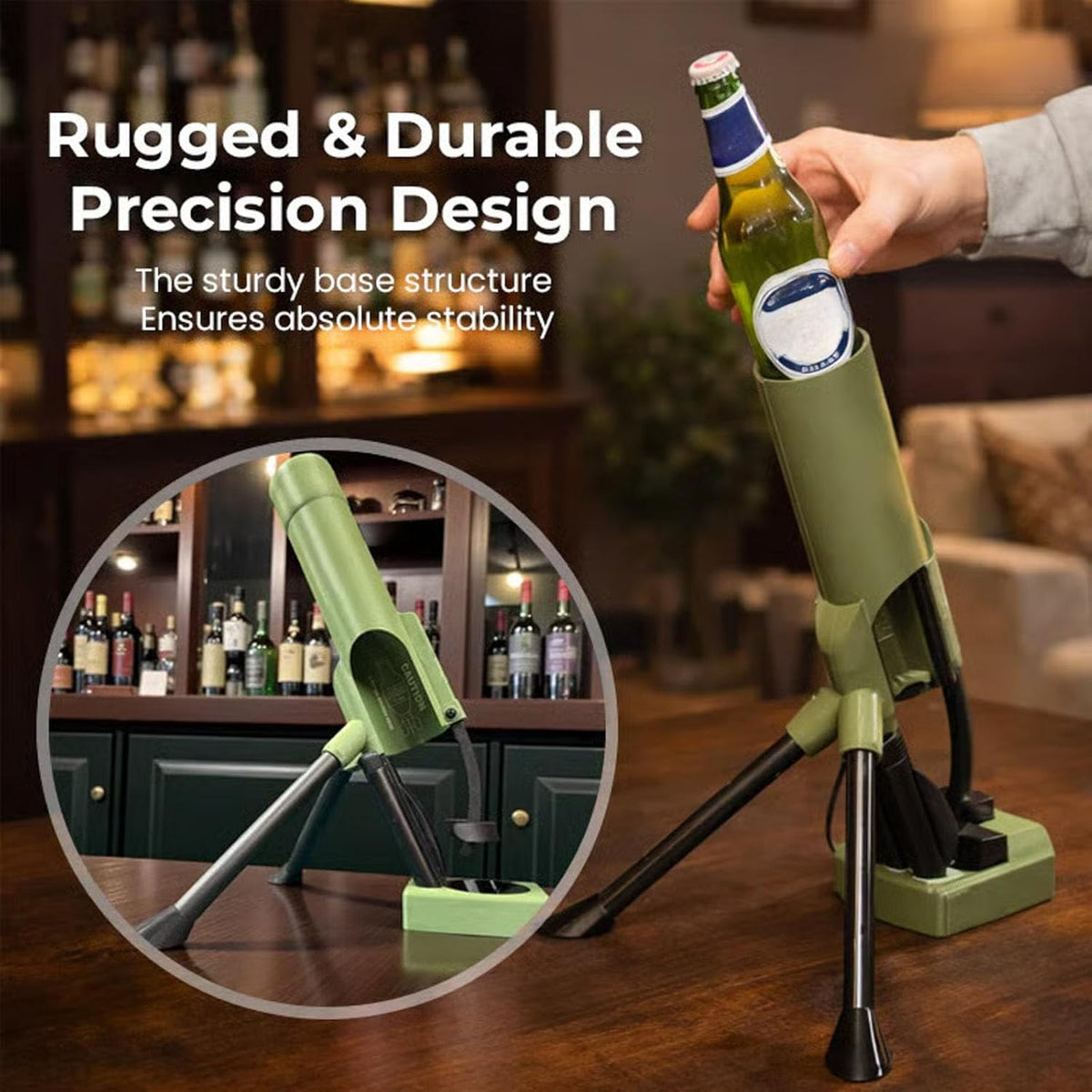 Beer Bottle Opener in Mortar Design, Automatic Bottle Cap Ejection with Push Mechanism, Beer Bottle Mortar Bottle Opener Fun, Funny Beer Mortar, Hands-Free Bottle Opener for Home Bar, Party