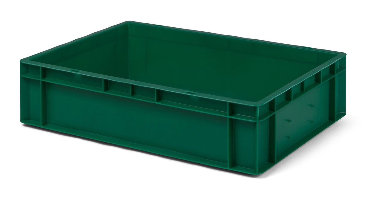 1a-TopStore Euro Container, Stacking Box, Storage Container, Plastic and Transport Box, Over 23 Sizes, Many Colours, Food-Safe & Made of Robust PP (Grey, 40 x 30 x 7.5 cm)