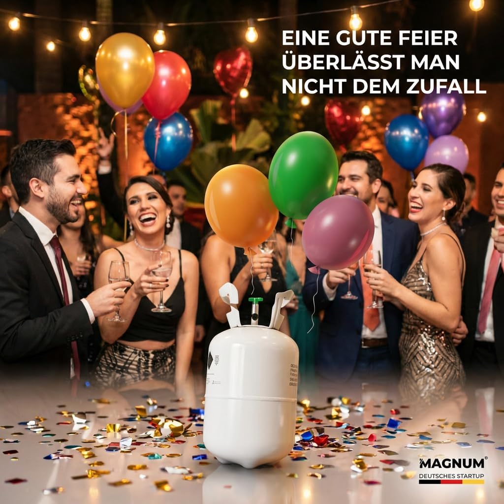 Magnum Balloon Gas [Holds 50 Balloons] - Helium Balloon Gas for up to [50 Balloons] - Balloon Gas - Helium Gas Bottle XXL (up to 50 Balloons)