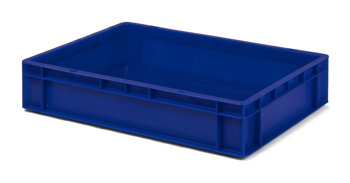 1a-TopStore Euro Container, Stacking Box, Storage Container, Plastic and Transport Box, Over 23 Sizes, Many Colours, Food-Safe & Made of Robust PP (Grey, 40 x 30 x 7.5 cm)