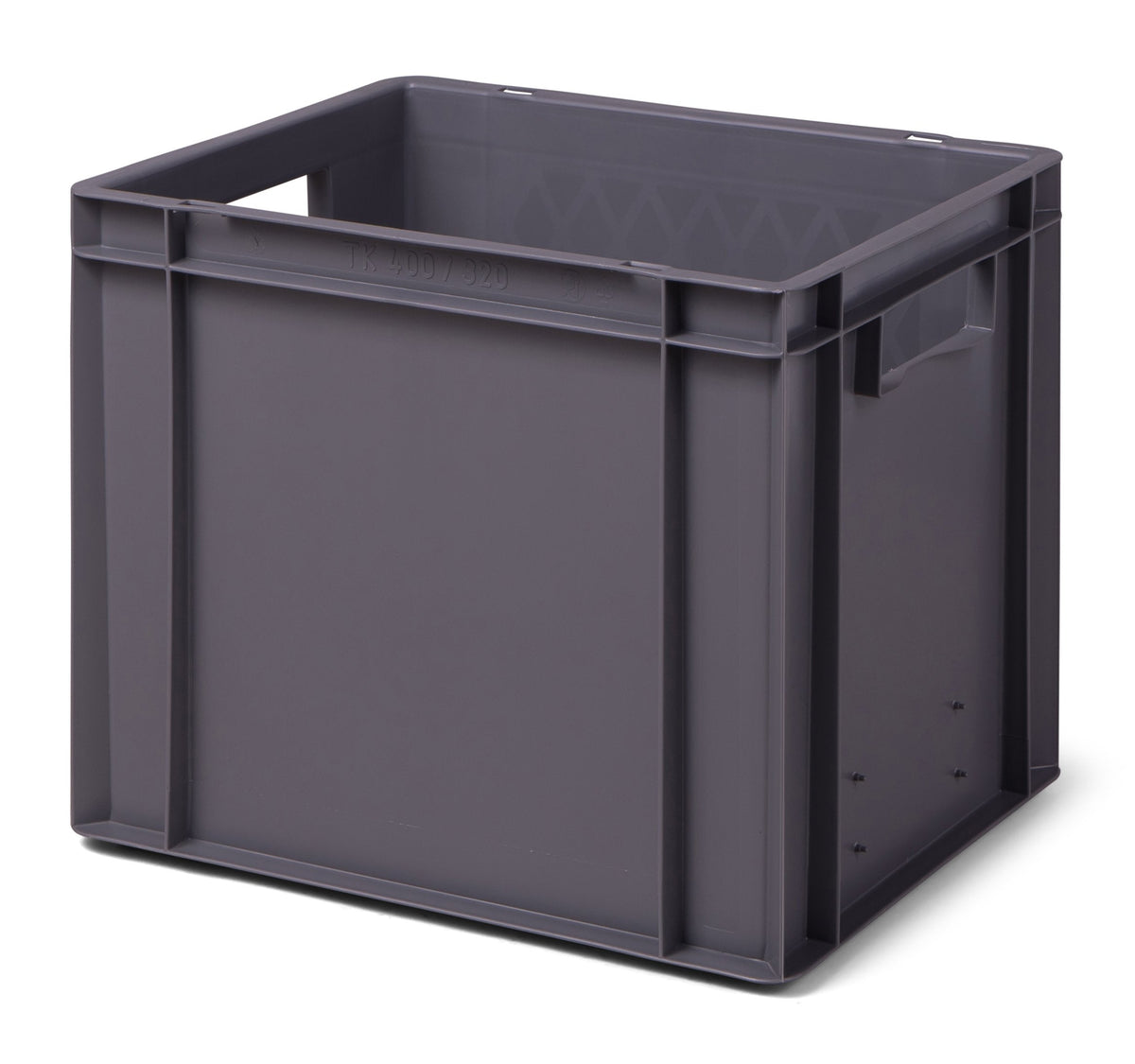 1a-TopStore Euro Container, Stacking Box, Storage Container, Plastic and Transport Box, Over 23 Sizes, Many Colours, Food-Safe & Made of Robust PP (Grey, 40 x 30 x 7.5 cm)
