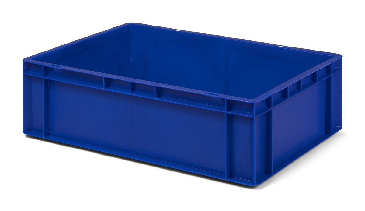 1a-TopStore Euro Container, Stacking Box, Storage Container, Plastic and Transport Box, Over 23 Sizes, Many Colours, Food-Safe & Made of Robust PP (Grey, 40 x 30 x 7.5 cm)