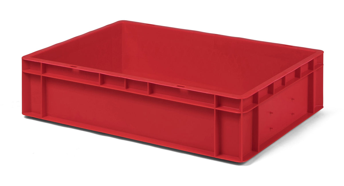 1a-TopStore Euro Container, Stacking Box, Storage Container, Plastic and Transport Box, Over 23 Sizes, Many Colours, Food-Safe & Made of Robust PP (Grey, 40 x 30 x 7.5 cm)