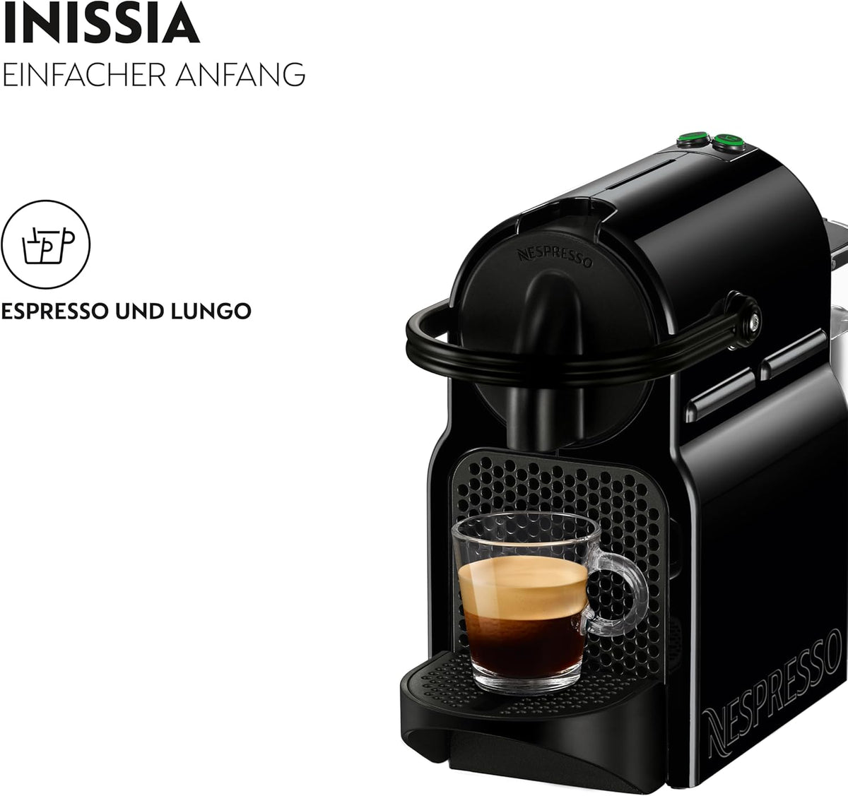 De'Longhi Nespresso Inissia EN 80.B, high pressure pump, energy saving function, compact design, black