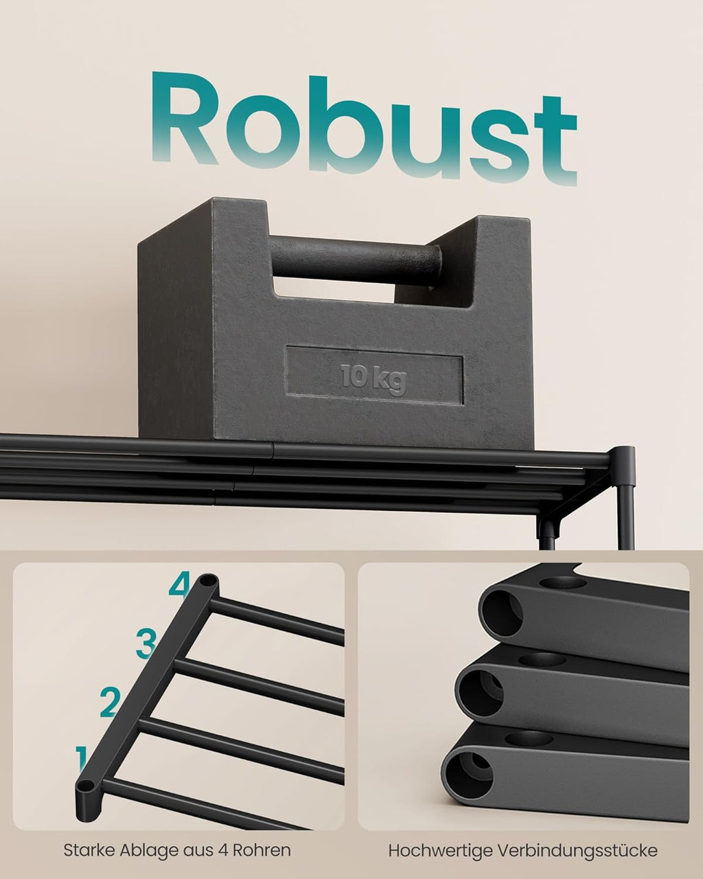SONGMICS Shoe Rack 2 Tier Shoe Rack Narrow Shoe Organizer Metal Hallway Living Room Wardrobe Space Saving Stackable 30x45x31cm Black LSA112BH01
